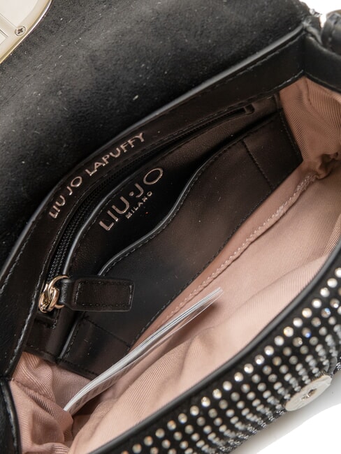 LAPUFFY Micro shoulder bag with rhinestones black/steel - Women&rsquo;s Bags