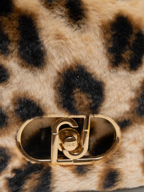 LAPUFFY Animal print plush shoulder bag natural macul. - Women’s Bags