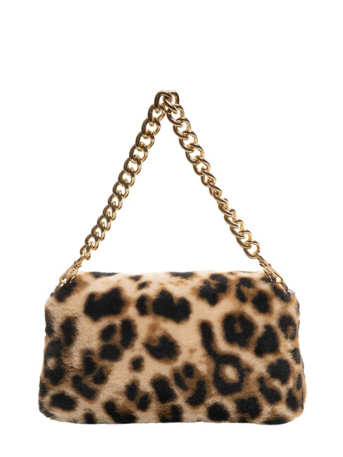 LAPUFFY Animal print plush shoulder bag natural macul. - Women’s Bags
