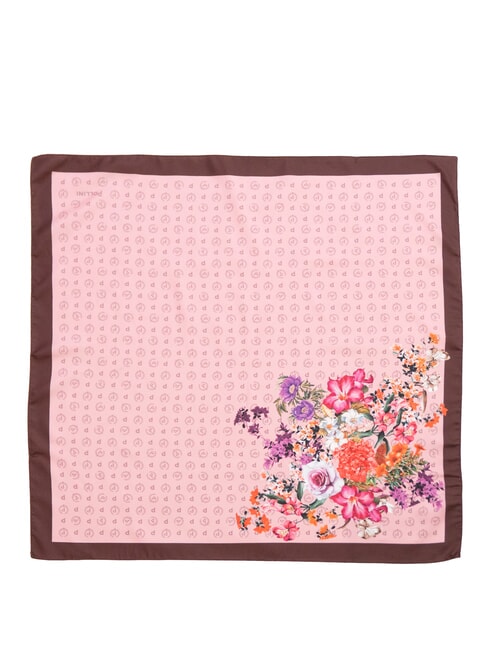 FLOWERS TWILL Printed scarf pink flowers - Scarves