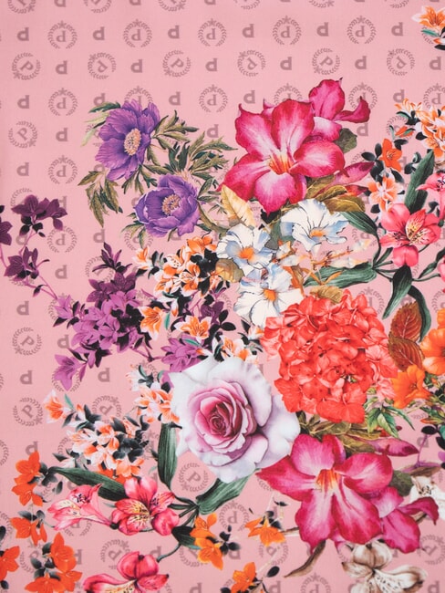 FLOWERS TWILL Printed scarf pink flowers - Scarves