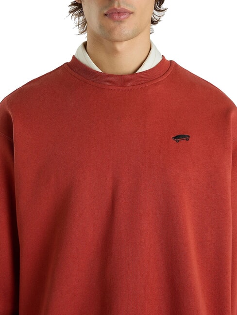 SALTON Cotton crewneck sweatshirt red ochre - Sweatshirts