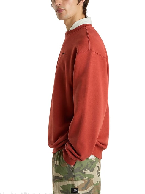SALTON Cotton crewneck sweatshirt red ochre - Sweatshirts