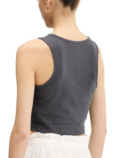 BLUR Logo Print Crop Top Tank Top asphalt - T-shirt