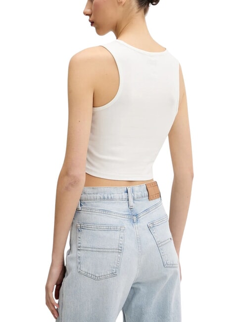 BLUR Logo Print Crop Top Tank Top Marshmallow - T-shirt