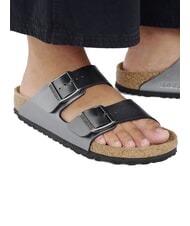 BIRKENSTOCK ARIZONA Metallic slipper sandal black - Women’s shoes - 8