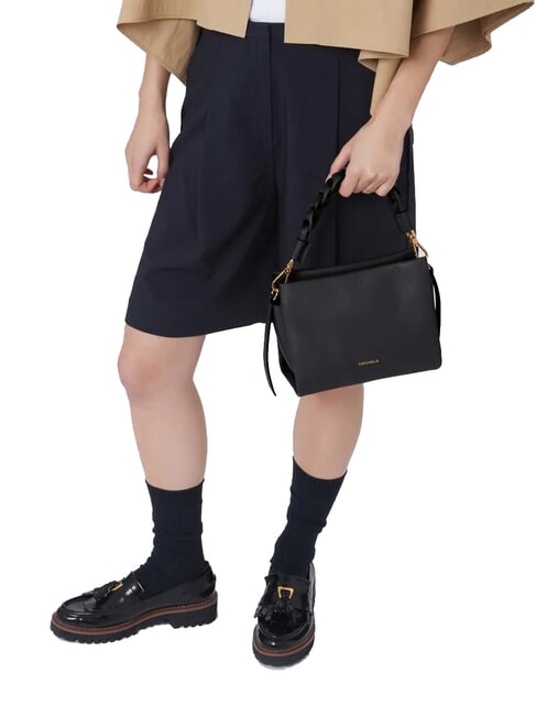 BOHEME GRANA DOUBLE Handbag, with shoulder strap, in leather black/cognac - Women’s Bags