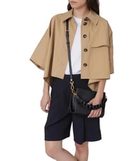 COCCINELLE BOHEME GRANA DOUBLE Handbag, with shoulder strap, in leather black/cognac - Women’s Bags - 5