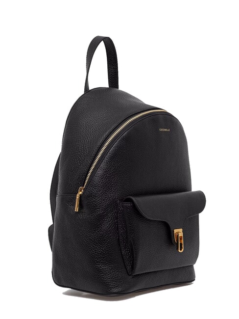 BEAT GENERATIO Hammered leather backpack Black - Women’s Bags