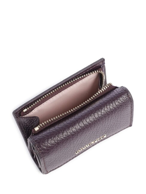 METALLIC SOFT Pebbled leather wallet plums - Women’s Wallets