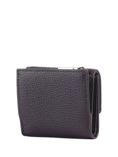 METALLIC SOFT Pebbled leather wallet plums - Women’s Wallets