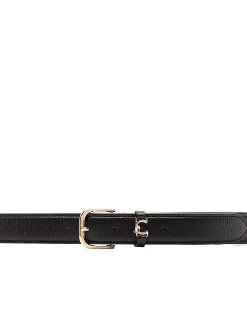 METAL LOOP Leather belt Black - Belts