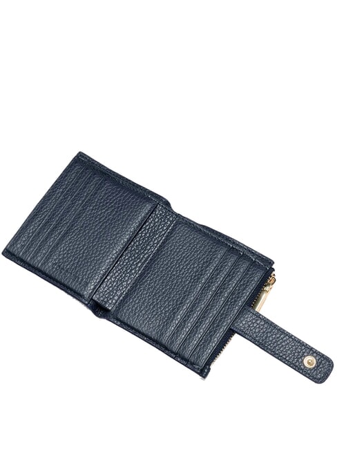 METALLIC SOFT Mini leather wallet midnight blue - Women’s Wallets