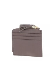 COCCINELLE TASSEL Card holder with zip in hammered leather warm taupe - Women’s Wallets - 2