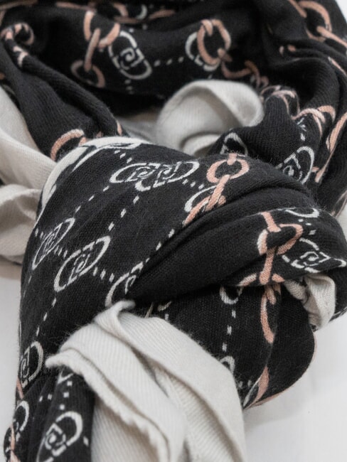 CHAIN Scarf with all-over print BLACK - Scarves
