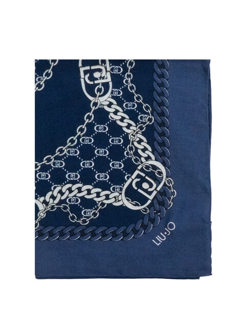 CHAIN Scarf with all-over print blue lapis - Scarves