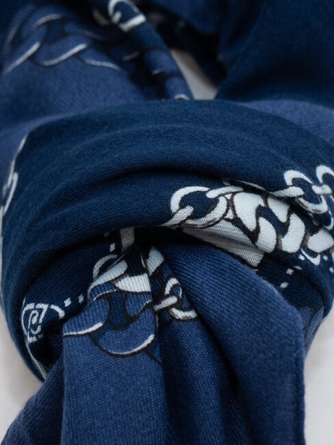 CHAIN Scarf with all-over print blue lapis - Scarves