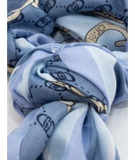 LIUJO CHAIN Scarf with all-over print light denim - Scarves - 3