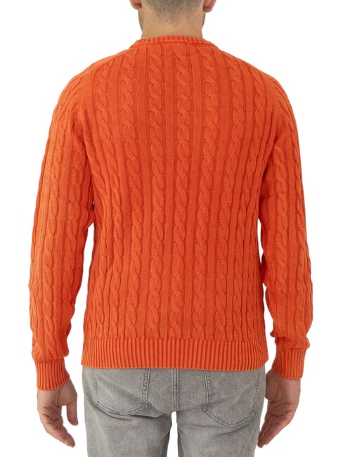 VINTAGE Cable knit crew neck sweater geranium - Men's Sweaters