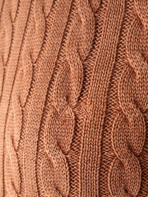 VINTAGE Cable knit crew neck sweater cocoa - Men's Sweaters