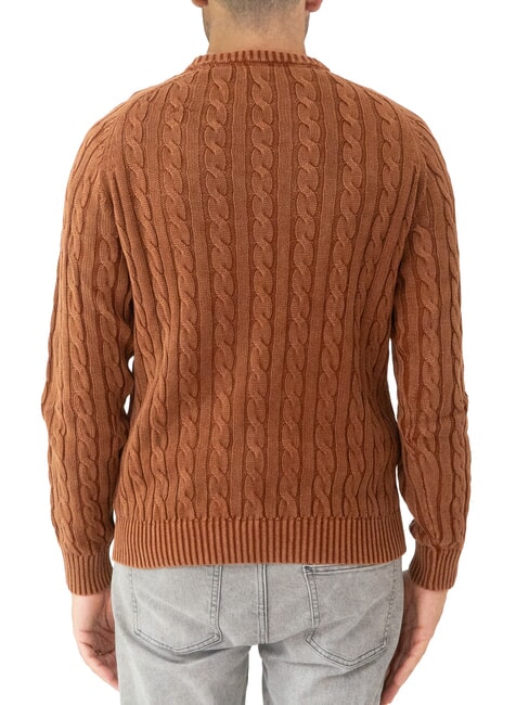 VINTAGE Cable knit crew neck sweater cocoa - Men's Sweaters