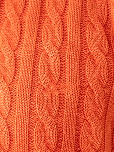 VINTAGE Cable knit crew neck sweater geranium - Men's Sweaters