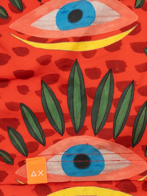 TRIBALE Men's beach costume fire red/blue - Swimwear