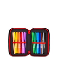 MILAN KICK AND SCORE 3-zip pencil case with school kit Black - Cases and Accessories - 4