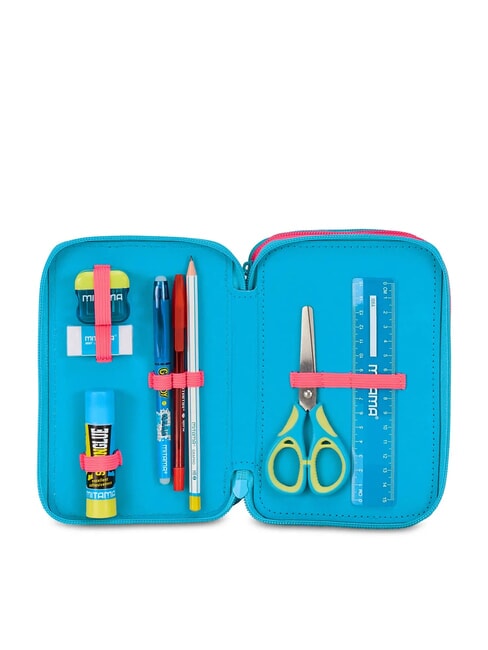 FEVER 3-zip pencil case with school kit fluffy turquoise - Cases and Accessories