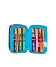 MERMAID M. FEVER 3-zip pencil case with school kit fluffy turquoise - Cases and Accessories - 5