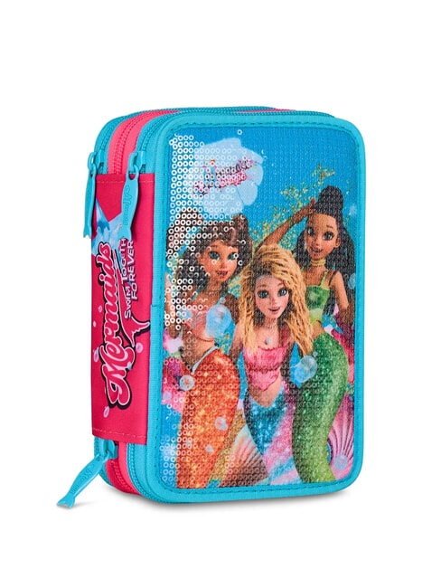 FEVER 3-zip pencil case with school kit fluffy turquoise - Cases and Accessories