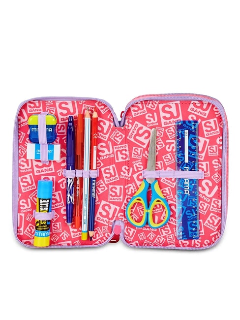 CAT&AIR 3-zip pencil case with school kit BLACK STRIPED FOREST - Cases and Accessories