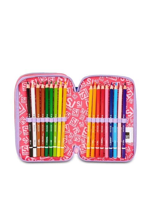 CAT&AIR 3-zip pencil case with school kit BLACK STRIPED FOREST - Cases and Accessories