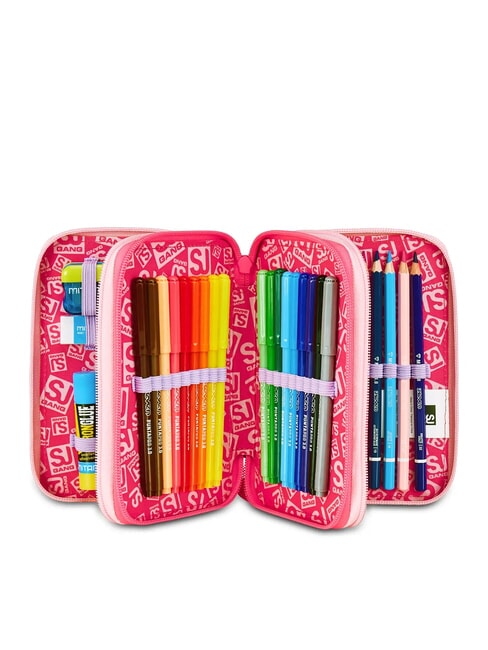 CAT LED 3-zip pencil case with school kit fuxiafluo - Cases and Accessories