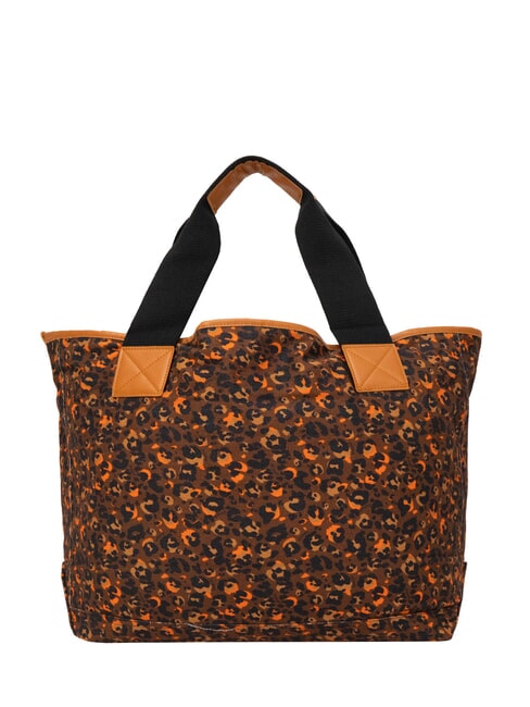 LOGO BEACH Beach bag in canvas beige/fluorescent orange - Women&rsquo;s Bags