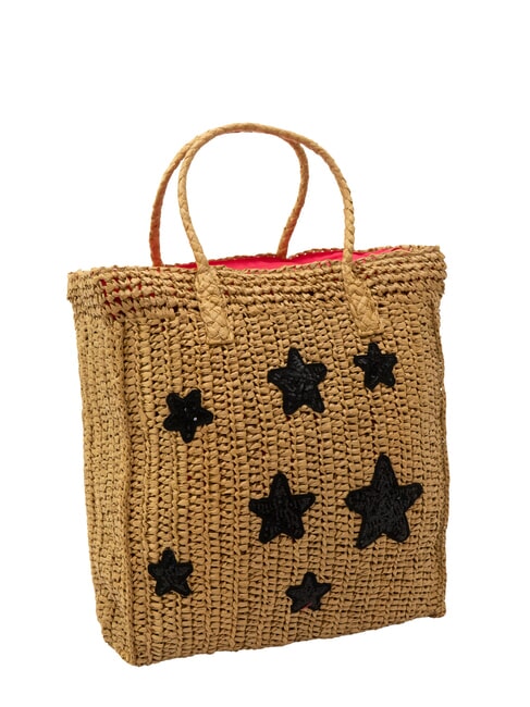 RAFIA Raffia beach bag sand/cyclamen - Women&rsquo;s Bags