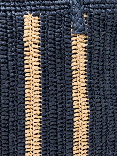 RAFIA Raffia beach bag navy blue/cream white - Women’s Bags