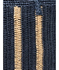 SUN68 RAFIA Raffia beach bag navy blue/cream white - Women’s Bags - 3