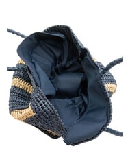 SUN68 RAFIA Raffia beach bag navy blue/cream white - Women’s Bags - 4