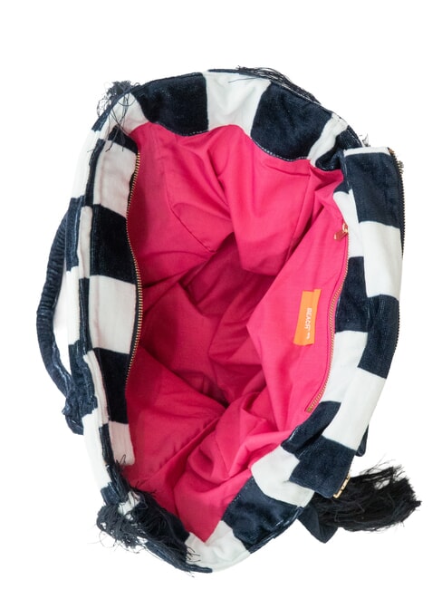 FANCY SPONGE ALLOVER Canvas shoulder beach bag navy blue/cream white - Women’s Bags