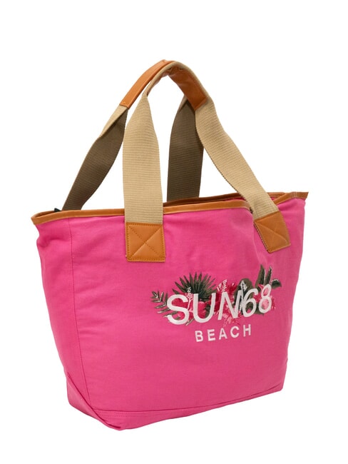 LOGO BEACH Beach bag in canvas fuchsia - Women&rsquo;s Bags