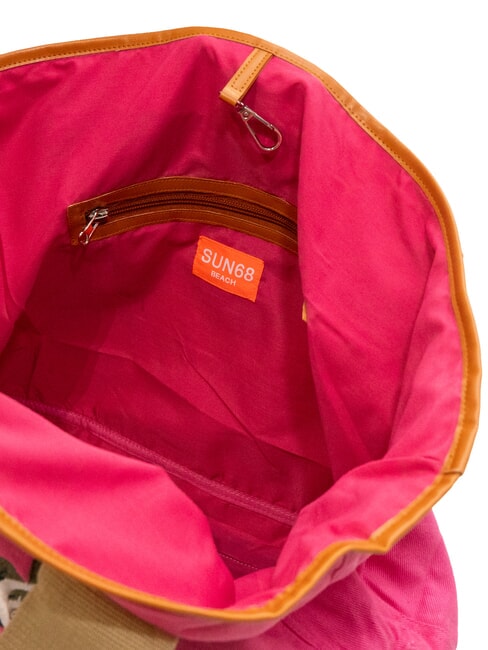 LOGO BEACH Beach bag in canvas fuchsia - Women&rsquo;s Bags