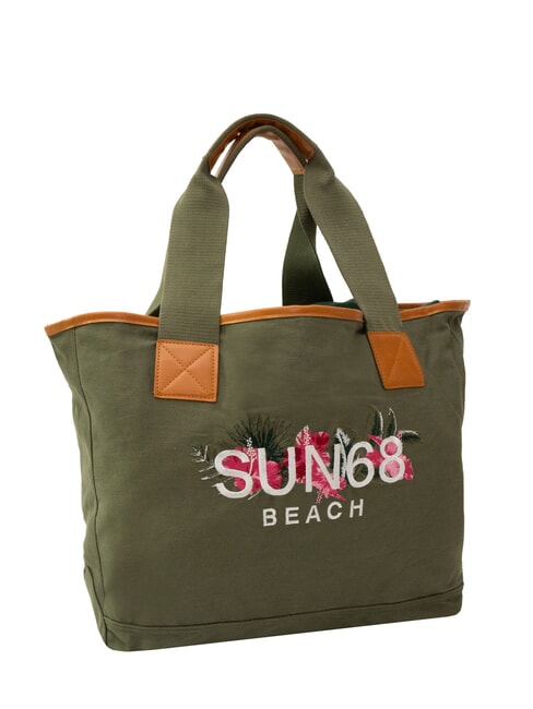 LOGO BEACH Beach bag in canvas military - Women&rsquo;s Bags