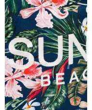 SUN68 LOGO BEACH Beach bag in canvas navy blue/fuchsia - Women’s Bags - 3