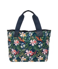 SUN68 LOGO BEACH Beach bag in canvas navy blue/fuchsia - Women’s Bags - 4