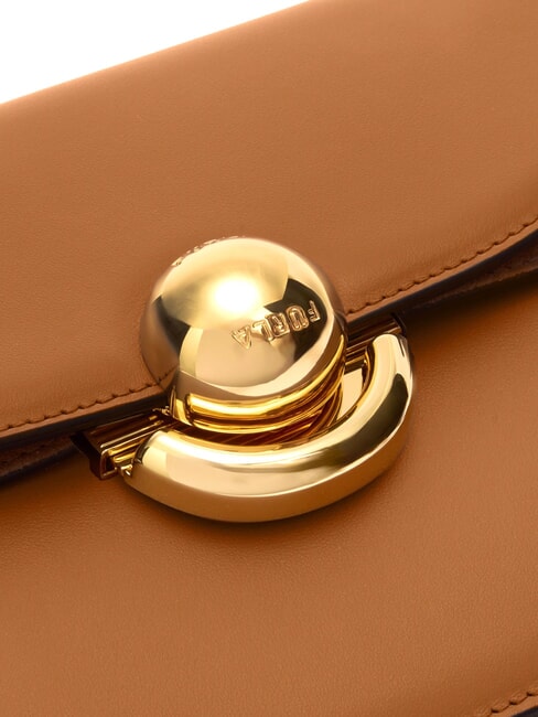 SFERA Mini shoulder bag, in leather brandy - Women’s Bags