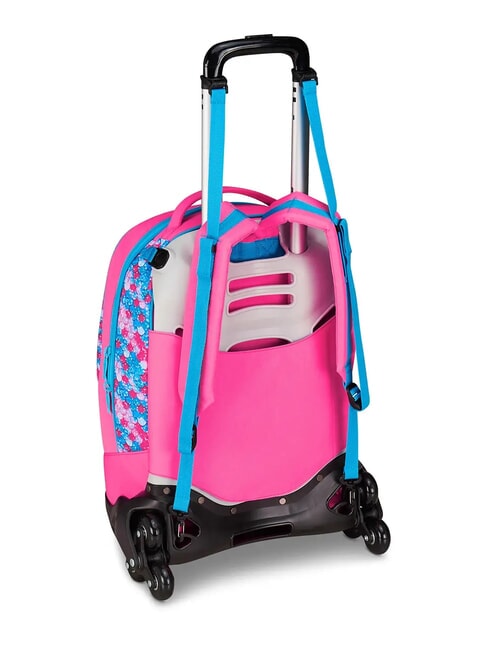 FEVER 3-wheel detachable trolley backpack fluffy turquoise - Backpack trolleys