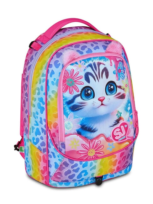 CAT&AIR 3-wheel detachable trolley backpack BLACK STRIPED FOREST - Backpack trolleys