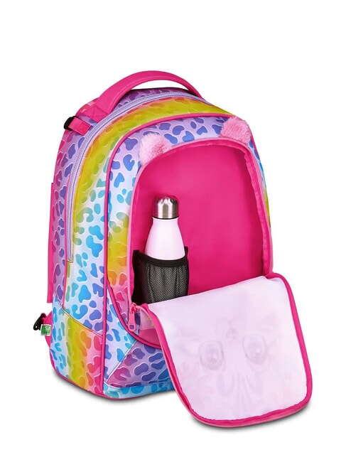 CAT&AIR 3-wheel detachable trolley backpack BLACK STRIPED FOREST - Backpack trolleys