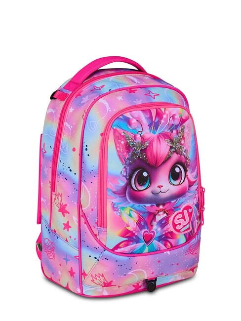 CAT LED 3-wheel detachable trolley backpack fuxiafluo - Backpack trolleys